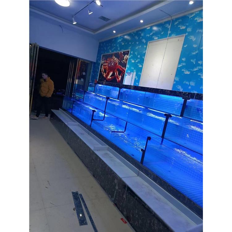 永州生鲜连锁超市海鲜池定制 成品玻璃鱼缸施工