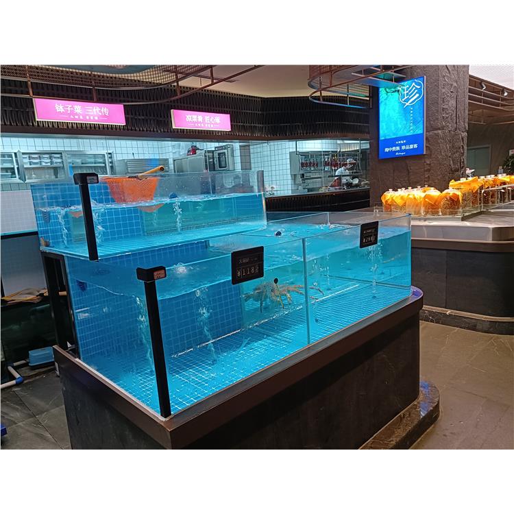株洲一体式移动海鲜池 成品玻璃鱼缸价格
