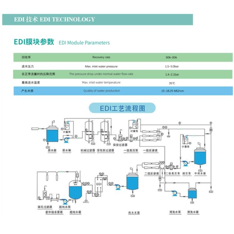 医药卫生EDI电除盐设备 高纯水设备