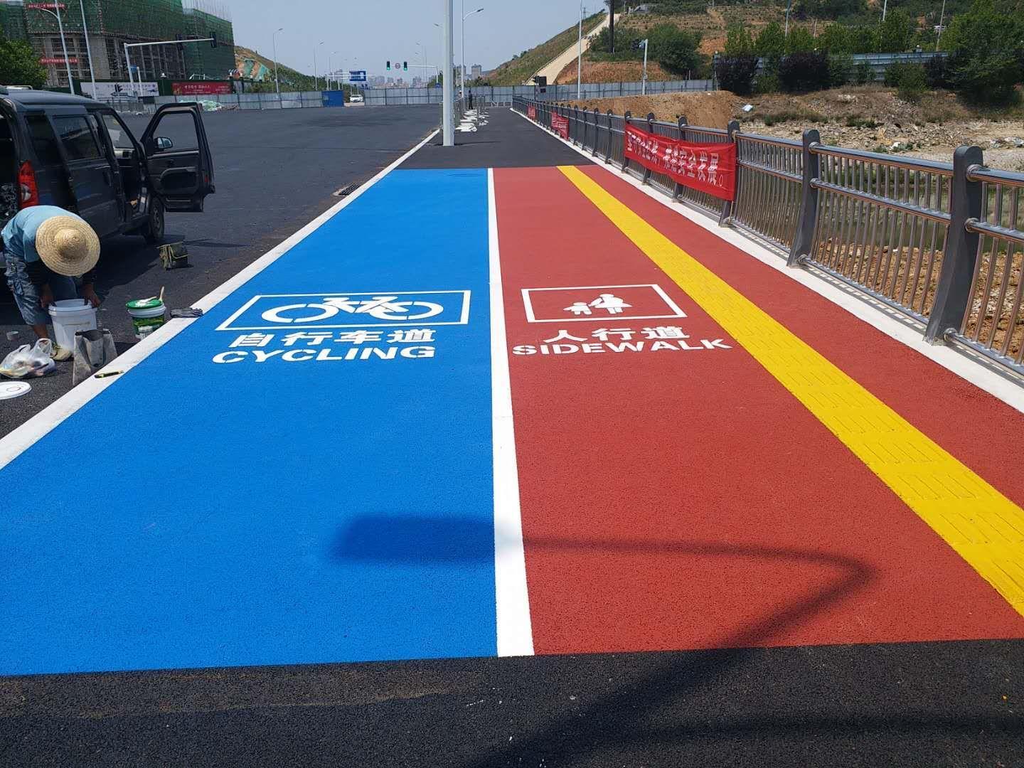 吉林彩色路面材料水性sp路面材料批发商家