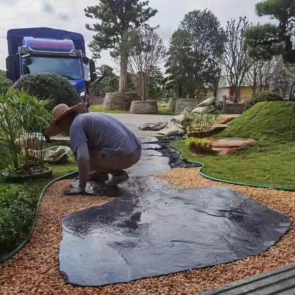 黑色火山岩板材灰色火山石地铺文化石碎拼石