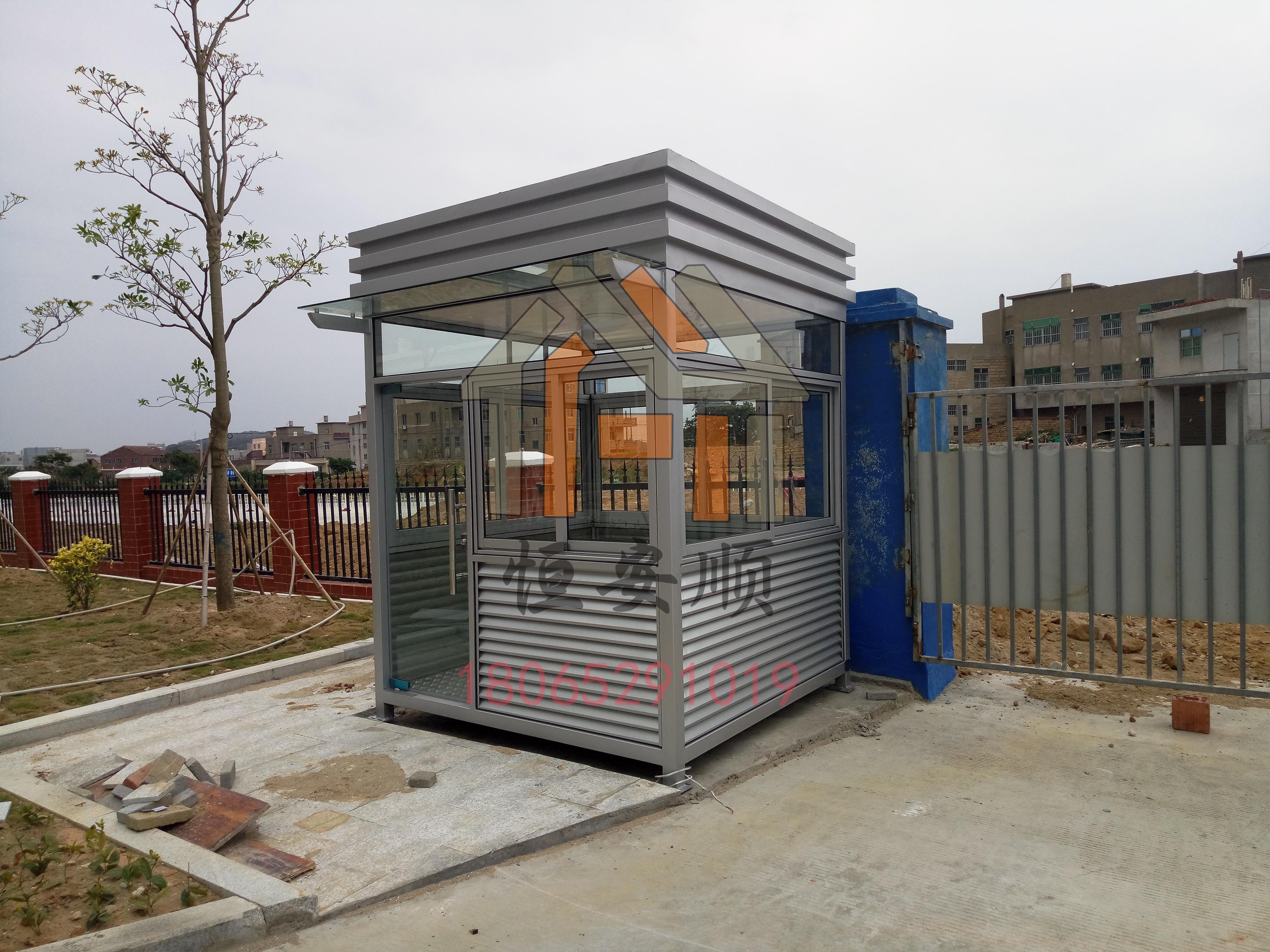 宁德停车场钢结构岗亭豪华型便民钢结构岗亭高清图片