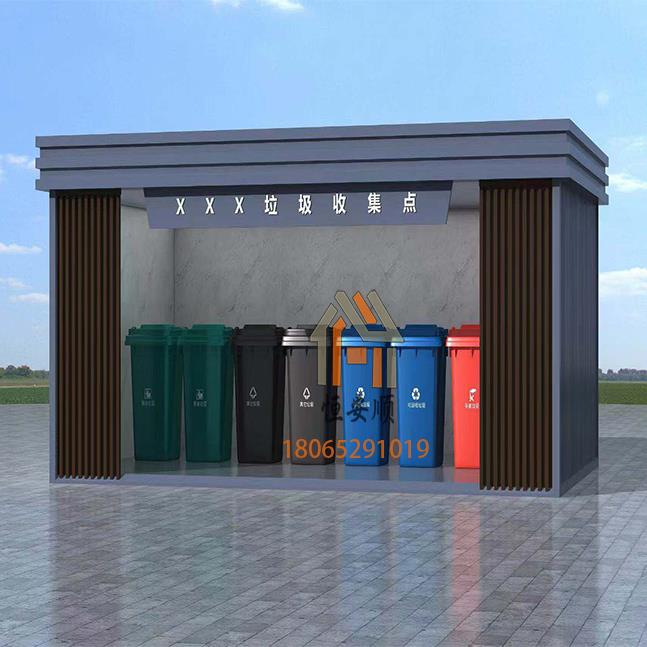 晋江不锈钢垃圾分类亭改造 智能垃圾分类投放口效果图