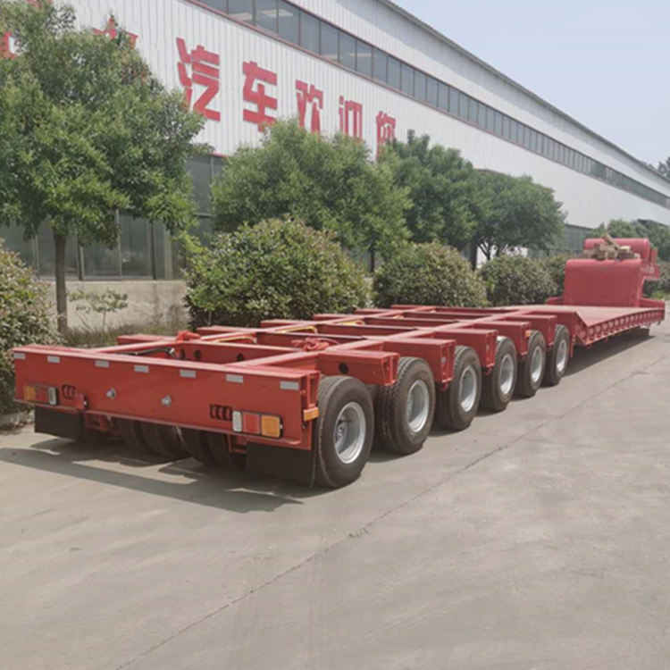 13米平板式拖挂车 13.75米挖掘机运输车