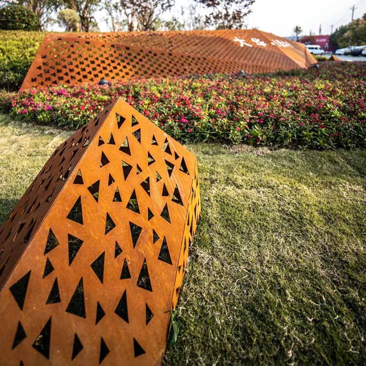 南京耐候钢雕塑 耐候钢浮雕景墙 园林景观浮雕先登雕塑