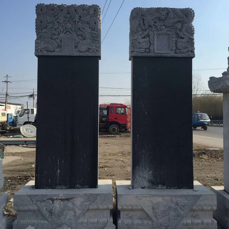 豪美石业蒙古黑墓碑黑色墓碑厂家发货