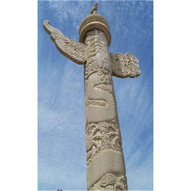 石雕石龙柱  金运石雕  祠堂石龙柱  石雕厂家