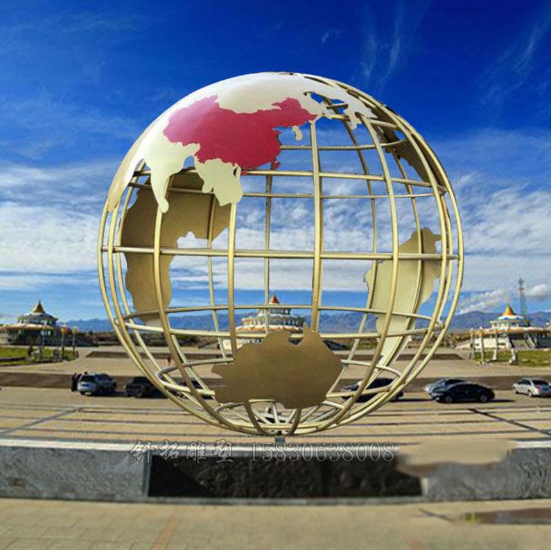 山西公园不锈钢地球仪雕塑