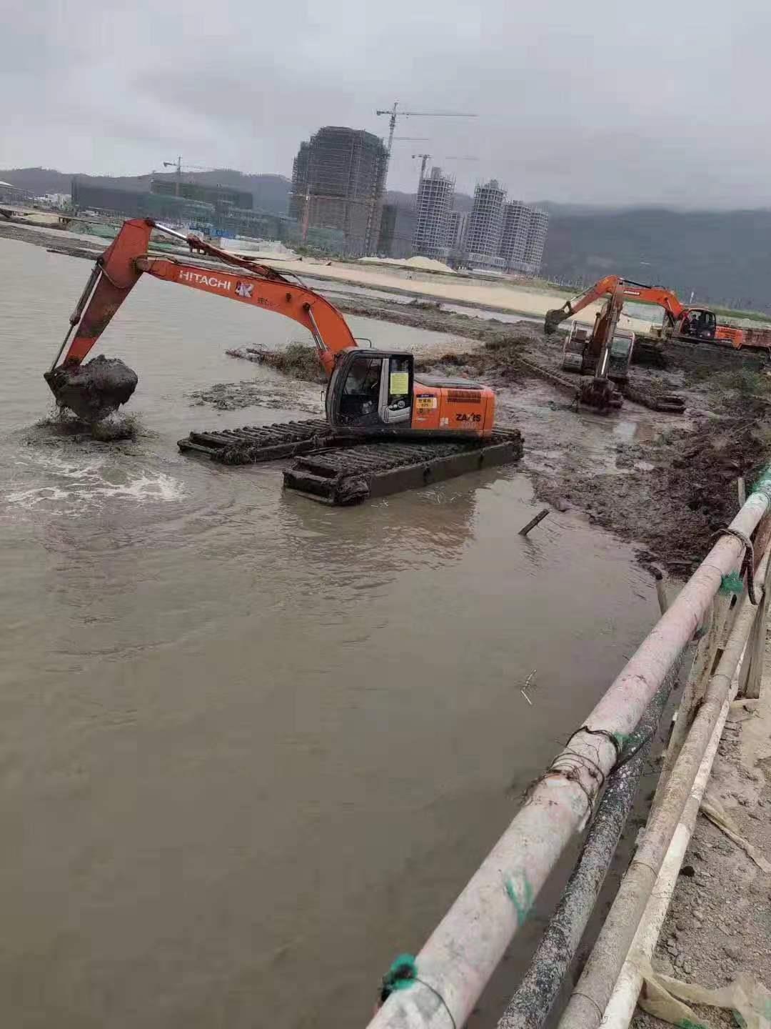 大同水陆挖掘机租赁公司滩涂清淤挖机