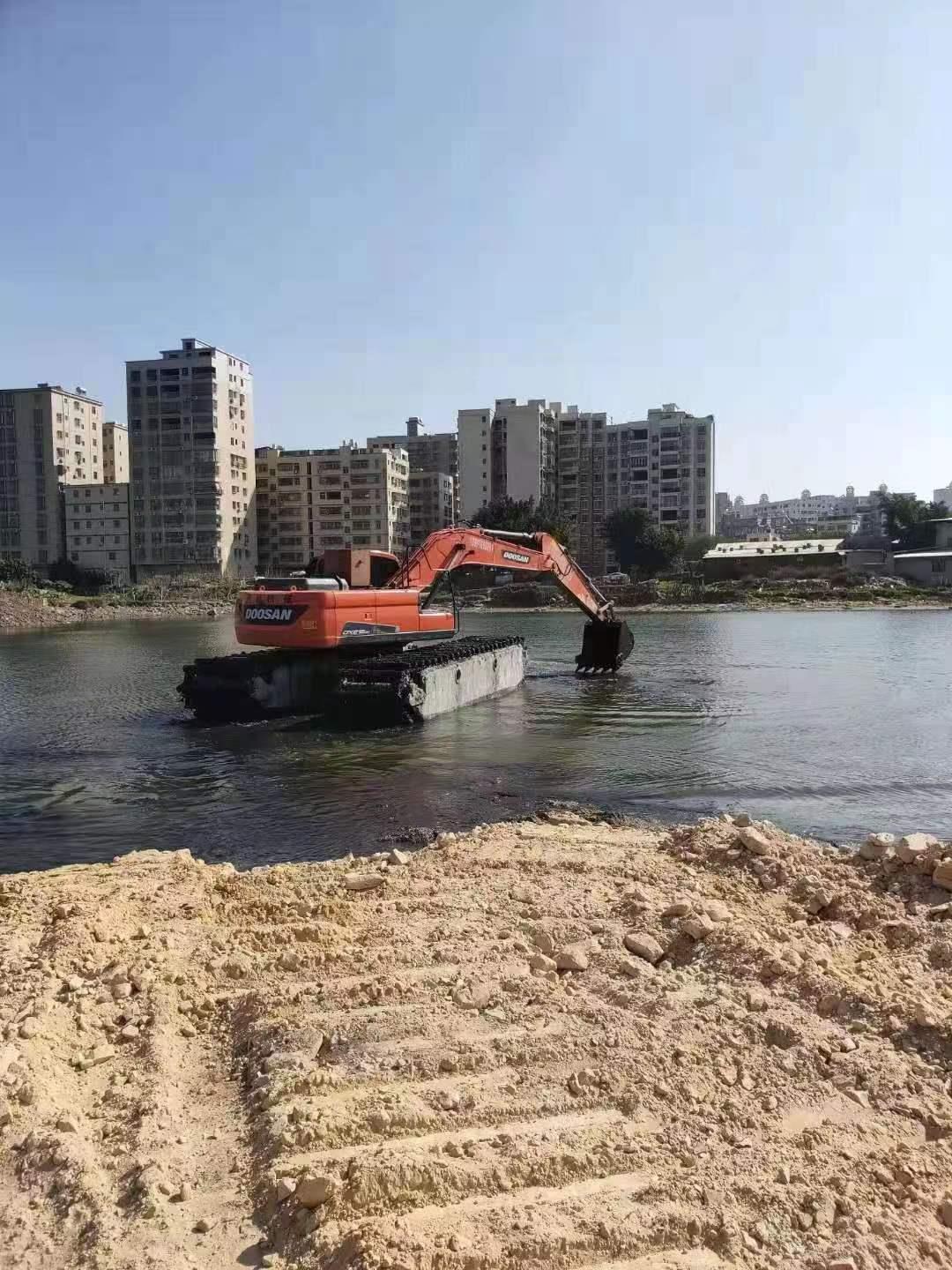 莆田浮箱水陆两栖挖机出租当地