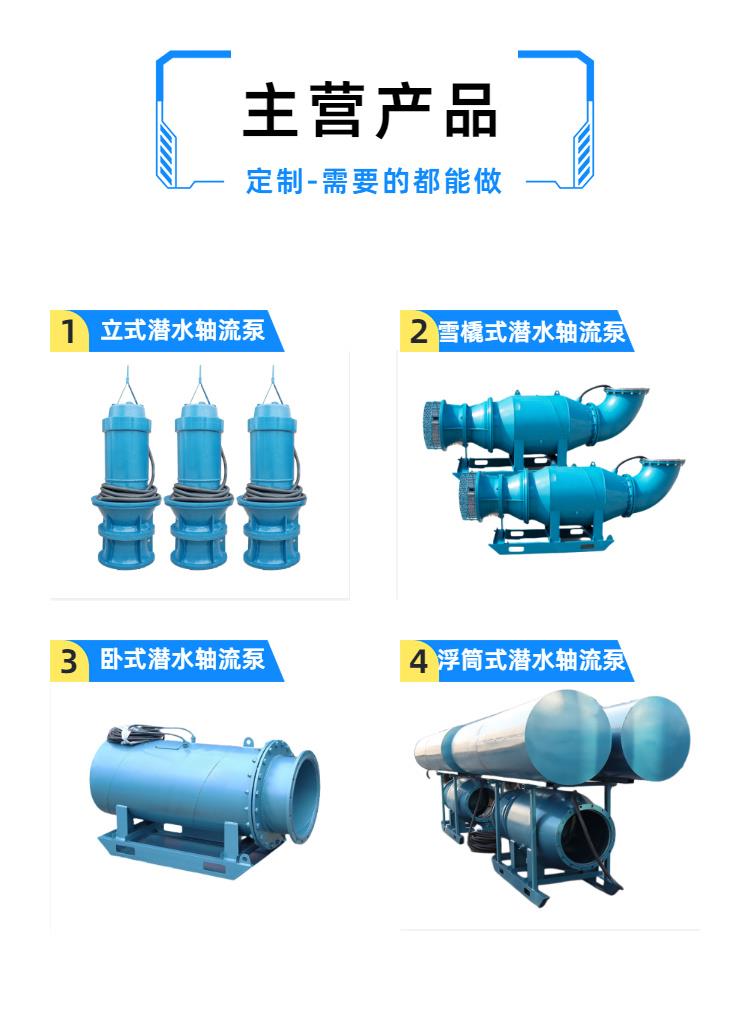 500QZB-100-65kw潜水轴流泵厂家  一体化泵站