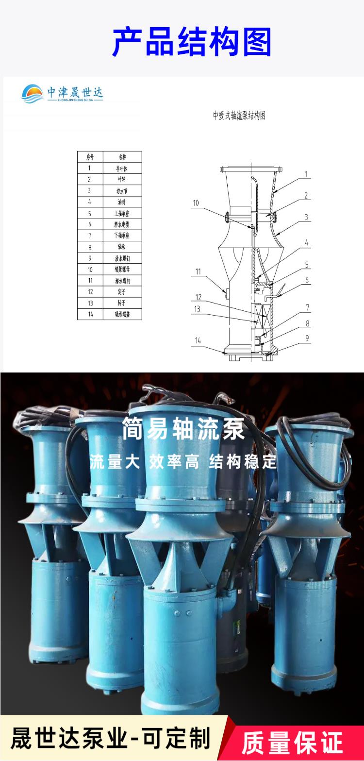 QSZ  潜水轴流泵厂家厂家旧泵站改造