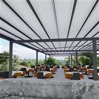 楼顶花园挡雨棚阳光棚雨搭  北京封天井遮阳蓬厂家制作