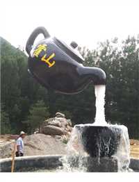 流水茶壶雕塑定制