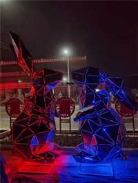 天津发光兔子雕塑