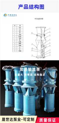 150QSH-15-11kw中吸式混流泵卧式安装  应急抢险