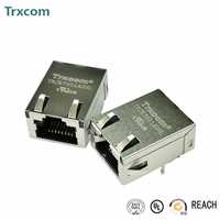 TRJK7001AGNL  超薄型RJ45以太网连接器 水晶头母座 Trxcom直供