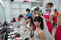 新宁新娘盘发化妆培训班-世纪色彩美妆培训